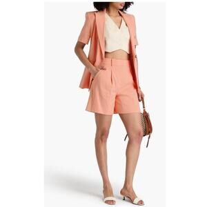 NWOT: Veronica Beard Noemi Pleated Linen-Blend Shorts Size 0